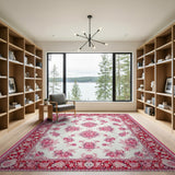Pink Rose Floral Persian Area Rug