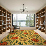 Whimsical Pumpkin Vine Area Rug