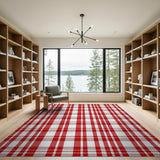 Classic Red White Checkered Area Rug