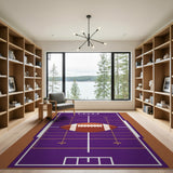 Purple Purple Football Field Area Rug