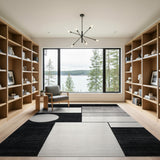 Modern Geometric Black White No. 8 Area Rug