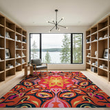 Vibrant Multi-Color Mandala Persian Area Rug