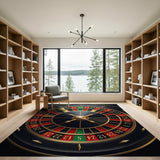 Golden Roulette Wheel Area Rug