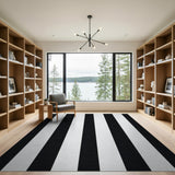 Stripe Black and White Bold Black White Vertical Stripe Area Rug
