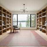 Geometric Modern Blush Pink Vertical Stripe Area Rug