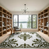 Elegant Ornate Black Floral Area Rug