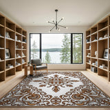 Traditional Persian Ornate Brown Floral Persian Area Rug