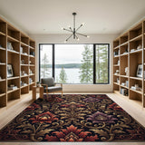 Ornate Red Purple Floral Vintage Area Rug