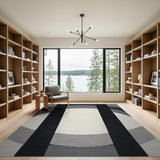 Bold Geometric Arch Black White Area Rug