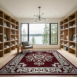 Traditional Persian Red Elegant Red Persian Floral Medallion Rug