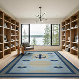 Navy Anchor Nautical Area Rug