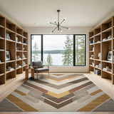 Brown and Tan Brown Tan Southwestern Zigzag Area Rug