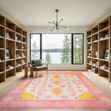 Pink Distressed Vintage Pink Distressed Vintage Area Rug