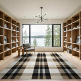 Brown Tan Plaid Checkered Area Rug