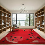 Vibrant Red Watermelon Slice Area Rug