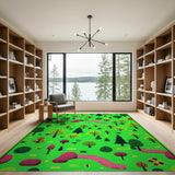 Playful Cartoon Forest Playground Rug
