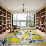 Yellow Vibrant Lemon Branch Area Rug