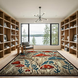 Whimsical Red Mushroom Garden Tufted Rug