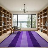 Purple Vertical Stripe Shag Area Rug