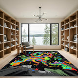 Vibrant Kids Cartoon Adventure Area Rug