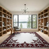 Traditional Persian Red Ornate Red Floral Border Area Rug