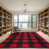 Plaid Classic Red Black Buffalo Plaid Area Rug
