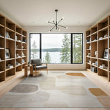 Abstract Area Abstract Organic Shapes Beige Area Rug