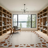 Terracotta Pod Border Cream Area Rug