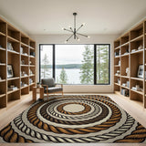 Twisted Rope Concentric Circles Area Rug
