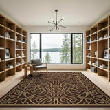 Ornate Gold Vine Floral Area Rug