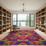 Vibrant Neon Burst Area Rug