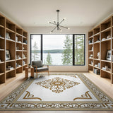 Traditional Persian Ornate Gold Medallion Area Rug
