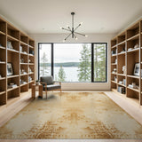 Distressed Leopard Print Beige Area Rug