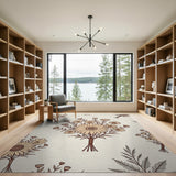 Beige Sunflower Bouquet Floral Area Rug
