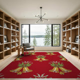 Golden Bells Holly Red Area Rug