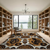 Heritage Tribal African Mask Motif Rug