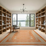 Burnt Orange Zigzag Heritage Tribal Rug
