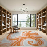Orange Abstract Area Vibrant Orange Swirl Abstract Area Rug