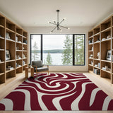 Abstract Area Swirl Red Swirl Abstract Area Rug