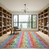 Multi-color and Patterns Rainbow Pets Kids Cartoon Area Rug