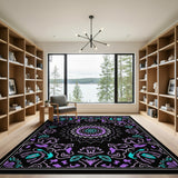 Purple Teal Mandala Persian Area Rug