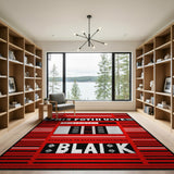 Bold Red Black Southwestern Geometric Rug