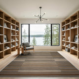 Geometric Striped Brown Tan Area Rug
