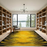 Bold Yellow Black Geometric Abstract Area Rug