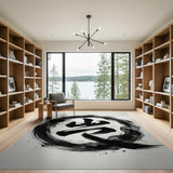Zen Dragon Kanji Enso Area Rug