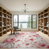 Pink Floral Vintage Vintage Pink Peony Floral Area Rug