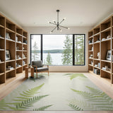 Lush Fern Green Floral Vintage Area Rug