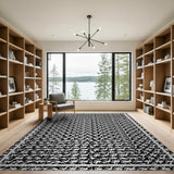 Geometric Modern Black and White Bold Black White Geometric Modern Area Rug