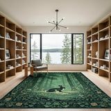 Emerald Forest Rabbit Area Rug