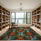 Orange Backpack Rainbow Boho Area Rug